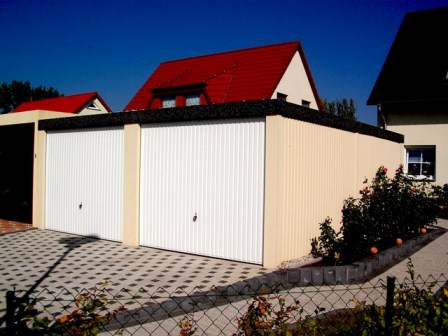 Fertiggarge als Doppelgarage, Profilwand